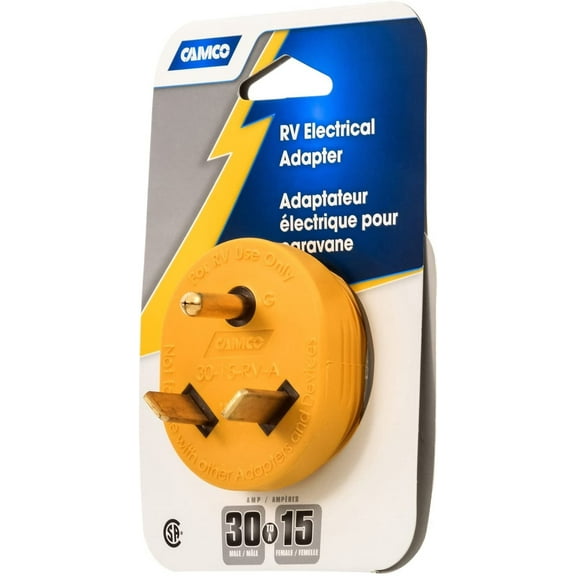 Camco Power Grip RV Electrical Adapter - L5-30P/5-15R Compatibility - 1 Pack
