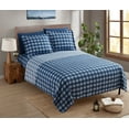 thumbnail image 2 of Clara Clark 6-Piece Brushed Microfiber Bed Sheet Set, Full, Checker Blue, 2 of 4