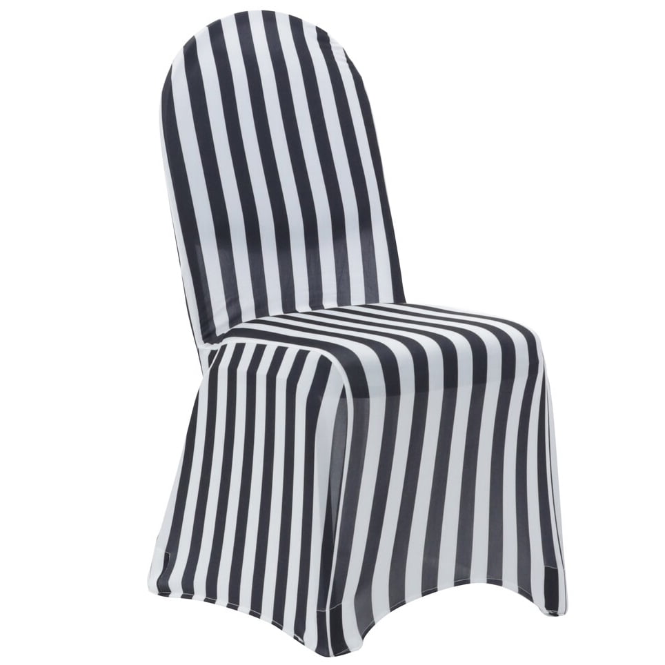 Your Chair Covers - Stretch Spandex Banquet Chair Cover Black and White