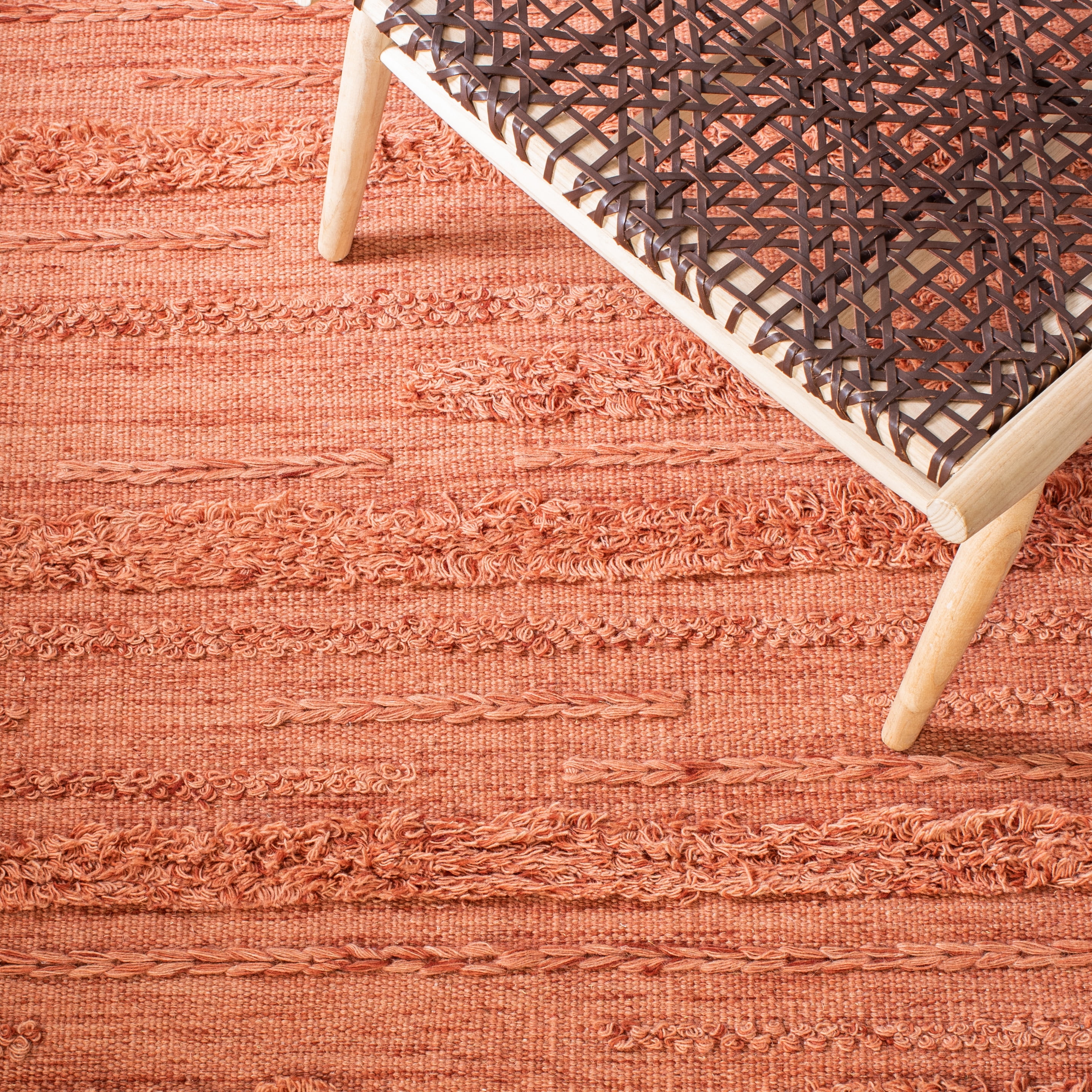 SAFAVIEH Vermont Zavanna Striped Runner Rug, Rust/Orange, 2'3" x 5'