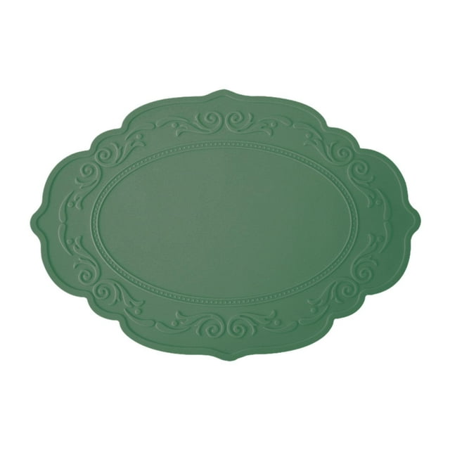 Mantel individual de mesa antideslizante, portátil, resistente al aceite, resistente al calor Verde