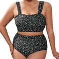 thumbnail image 1 of Aayomet Womens Bathing Suits Swimsuit Multi Color Solid Color Big Size Swimsuit Knitted Swimsuit (Black, XXXL), 1 of 5