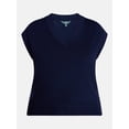 thumbnail image 5 of Terra & Sky Women's Plus Ribbed Sleeveless V Neck Sweater Top, Sizes 0X-5X, 5 of 5