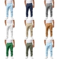 thumbnail image 3 of Liyamei Boys Casual Pants, Kids Straight Leg Trousers, Drawstring Elastic Waist Soft Blend Flat Front Size 4-14, 3 of 7