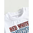 thumbnail image 6 of Bagilaanoe 3-18M Baby Girl 4th of July Outfits Infant Independence Day Short Sleeve Letter Print Tee Tops Stars Shorts Headband Summer Clothes Set, 6 of 9