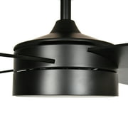 DEXTRUS 48 Black LED Downrod Mount Indoor/Outdoor Ceiling Fan with Remote Control