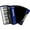 Blue, variant on Hohner Bravo III 72 Accordion With Black Bellows Red
