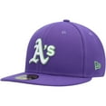 thumbnail image 3 of Men's New Era Purple Oakland Athletics Lime Side Patch 59FIFTY Fitted Hat, 3 of 5