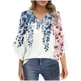 thumbnail image 2 of Neewe Long Sleeve Shirts for Women 2025 Fall Tops Floral Print Pleated Dressy Casual Blouses, 2 of 7
