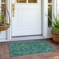 thumbnail image 6 of Addison Rugs Chantille Indoor/Outdoor Transitional Paisley Teal Washable Rectangle Rug, 1'8" x 2'6", 6 of 6