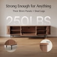 thumbnail image 6 of POVISON-70.87"Mid-Century Modern Matte Sintered Stone Tabletop TV Stand,Walnut Color Tambour Door Media Console,Rolling Door TV Console, 6 of 9