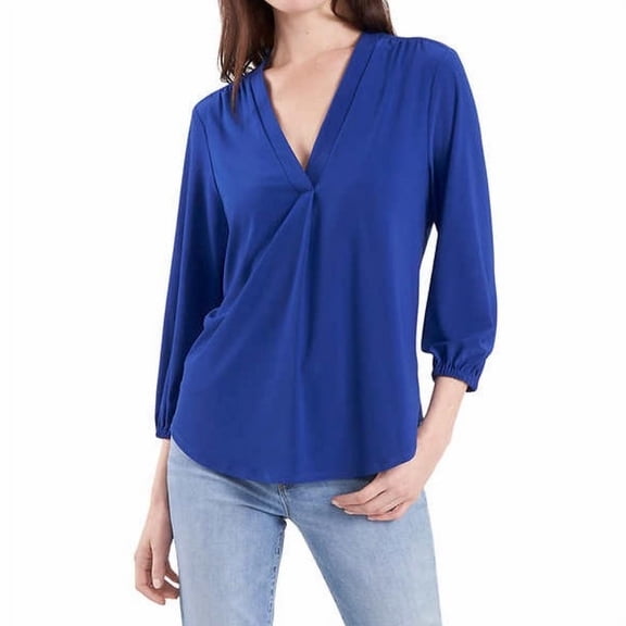 Two by Vince Camuto Ladies' V-Neck Top, Olympia, Blue, XXL