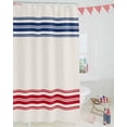 thumbnail image 3 of Red Blue Stripes Shower Curtain, Happy 4 th of July Shower Curtain Set with Hooks, Spring Summer Waterproof Fabric Shower Curtains for Bathroom Decor, 72x72 Inch Bath Curtain, 3 of 6
