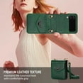 thumbnail image 3 of for Samsung Galaxy Z Flip 4 5G Women Wallet Case with Card Holder, Premium PU Leather Detachable Adjustable Cross-Body Strap Phone Case Cover for Samsung Galaxy Z Flip 4 CT Green, 3 of 16
