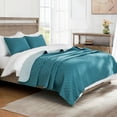 thumbnail image 2 of Exclusivo Mezcla King Size Quilt Set, 3-Piece Lightweight King Quilts Soft Bedspreads Bed Coverlets, Dusty Teal, 104"x96", 2 of 8