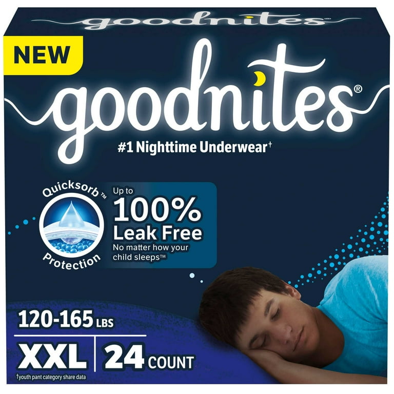 goodnites男の子用 XL12枚入 Goodnites Bedwetting Underwear for Boys, Size XXL (120-165
