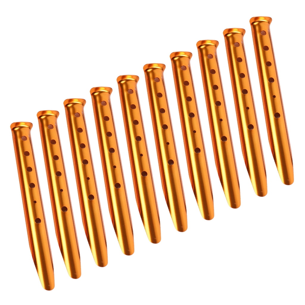 10lots Wind Resistant Stakes Portables Tent Pegs Multifunctional Beach Tent Pegs for Camping Travel and Hiking Adventure