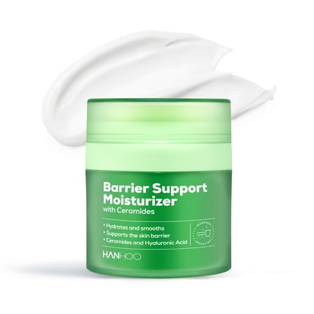 Hanhoo Barrier Support Moisturizer with Ceramides, 1.7 Fl. Oz., Face Moisturizer with Ceramides and Hyaluronic Acid, Soothes Skin Barrier, Gel-Cream Moisturizer, For Acne-Prone Skin