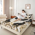 thumbnail image 4 of Homewish Black White Butterfly Girl 3pcs Twin Sheet Sets,Exotic Style Twin Fitted Sheet,Dreamy Princess Breathable Flat Sheet,Luxury Bedroom Decor, 4 of 7