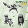thumbnail image 4 of Homall Lot de 2 Fauteuils de Jardin Pliables, Position Zéro Gravité, avec Porte-Gobelet, Revêtement en Textile, Inclinable et Réglable, Style Lounge Portable, Gris Double., 4 of 12