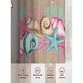 thumbnail image 6 of Summer Pink Sheer Curtains 45 Inch Long 2 Panels, Starfish Shell Coral Beach Marine Life Brown Linen Light Filtering Rod Pocket Curtains, Sheer Voile Drapes for Living Room Bedroom, 52"x45", 6 of 8