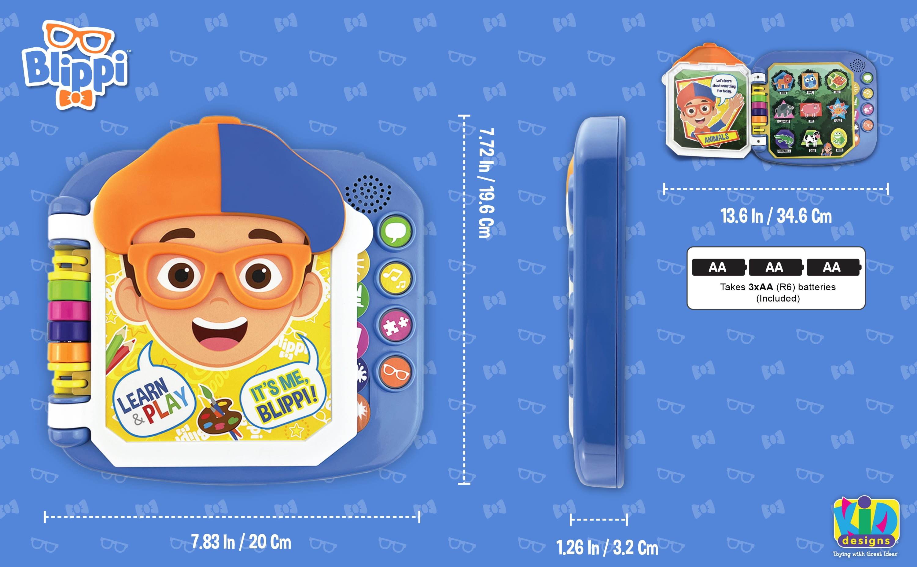 eKids Blippi Book, Toddler Toys with Built-in Preschool Learning Games, Educational Toys for Toddler Activities, Toys and Gifts