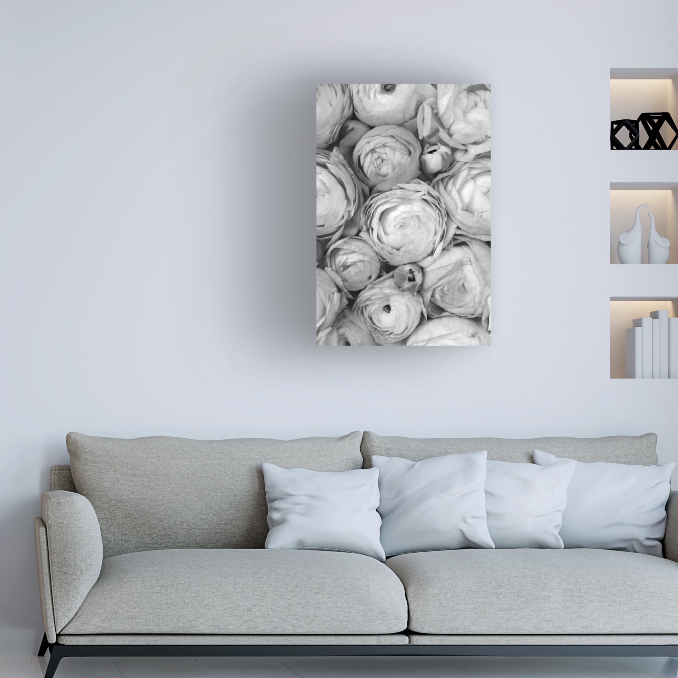 Trademark Fine Art Rosana Laiz Blursbyai Gray ranunculus Canvas Wall Art