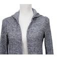 thumbnail image 4 of SAY Styles All Your Women Heather Knitted Soft Open Front Long Hooded Cardigan Sweater 2 Colors (Small, Grey), 4 of 5