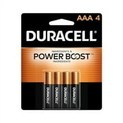 Duracell Coppertop AAA Batteries with Power Boost Ingredients, 4 Count Pack Triple A Battery with Long-lasting Power, Alkaline AAA Battery for Household and Office Devices