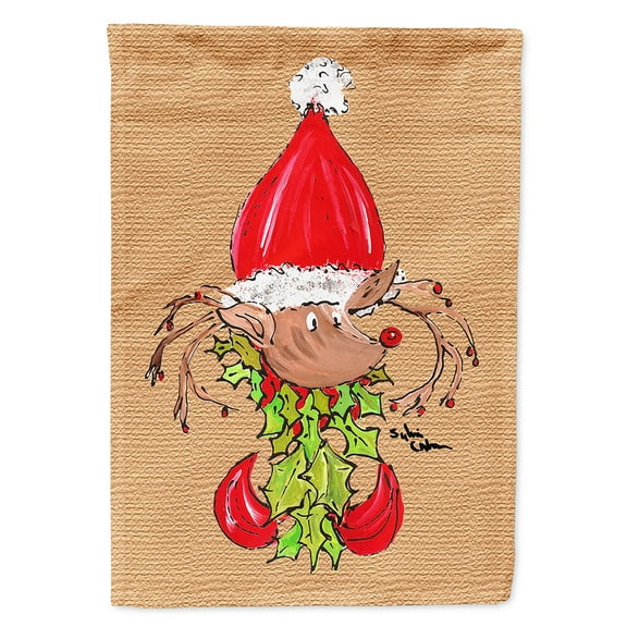 Christmas Reindeer Fleur de lis Garden Flag