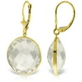 thumbnail image 1 of Galaxy Gold 14K Yellow Gold Leverback Earrings with Checkerboard Cut Round White Topaz, 1 of 3