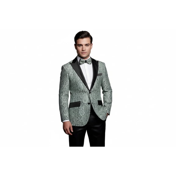 Men Insomnia Manzini Blazer Stage Performer Singer Prom MZN138 Aqua Green Lace