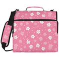 thumbnail image 2 of Zipper Binder with Shoulder Strap 2 inch 3 Ring Waterproof File Folder Organizer Bag 500 Sheet Pink and White Flowers, 2 of 8