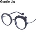 thumbnail image 3 of Gafas de sol redondas con estampado de leopardo para mujer, lentes de diseñador de marca a la moda, antiluz azul, para ordenador, 2024, 3 of 5