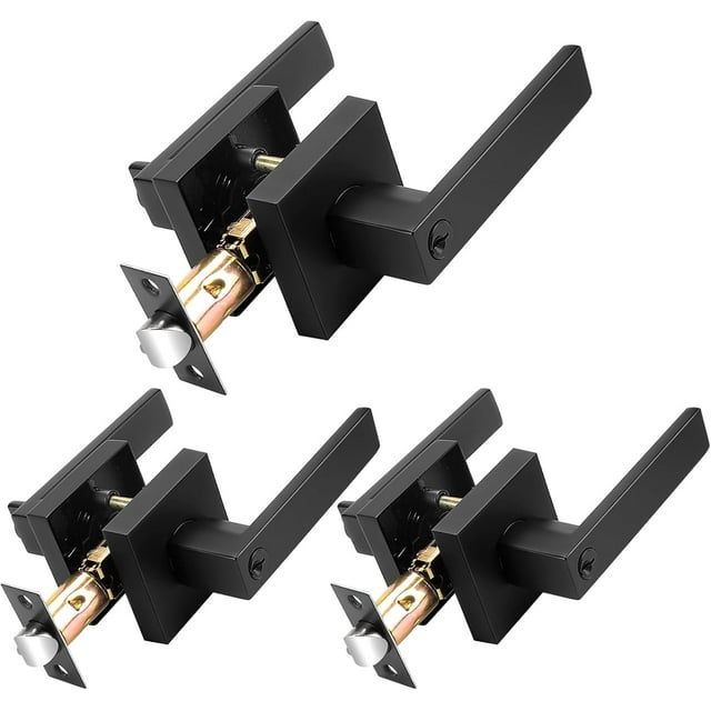 - Matte Door Entry Levers Keyed Alike Entrance Function for Front/Back Door and Keyed Gate Heavy Duty Lockset Leverset Combo Colonial Style Universal Handling