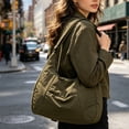 thumbnail image 5 of Bolso tote de nailon para mujer, ideal para la universidad o para ir al trabajo | Bolso bandolera grande acolchado, 5 of 5