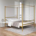 thumbnail image 4 of DHP Kora Queen Metal Canopy Bed in Gold, 4 of 9