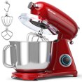 thumbnail image 1 of Costway Batteur sur Socle Électrique à Tête Inclinable de 7 Qt avec 3 Accessoires et Prise d'Alimentation, Rouge, 1 of 10