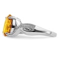 thumbnail image 4 of Sterling Silver Rhodium Citrine & Diamond Ring, 4 of 6