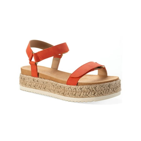 

SUN STONE Womens Orange Metallic Accent Ankle Strap Braided Rylaan Round Toe Wedge Sandals Shoes 6 M