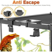 NEPTONION Mini Reptile Glass Terrarium 12'' x 8'' x 6'' For Small Reptile with Feeding Slot & Lock