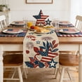 thumbnail image 4 of Nkmbld 4th of July Table Runner, Linen Patriotic Table Decoration Home Kitchen Dining Fireplace Indoor Holiday Farmhouse Decor for Memorial Day, 4 of 8