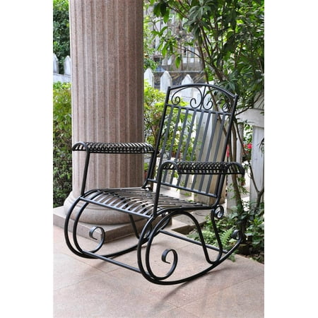 - Iron Scroll Patio Rocker