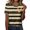 201#Brown, variant on Women's Loose Fit Crew Neck Tees Contrast Orange Collar Pumpkin Face Print Oversized Fashion Halloween Summer Tops Khaki 2XL