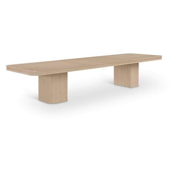Meridian Furniture Mohari 112" / 160" Natural Solid Wood And Oak Veneer Dining Table (3 Boxes)