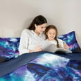 thumbnail image 7 of Erosebridal Neon Galaxy Aurora Bedding Queen Size For Boys Teens,Jungle Animals Wolf Bed Set,Nature Mountain Landscape Bedding Sets Queen Size,Microfiber Bedroom Decor Reversible,7Pcs, 7 of 7