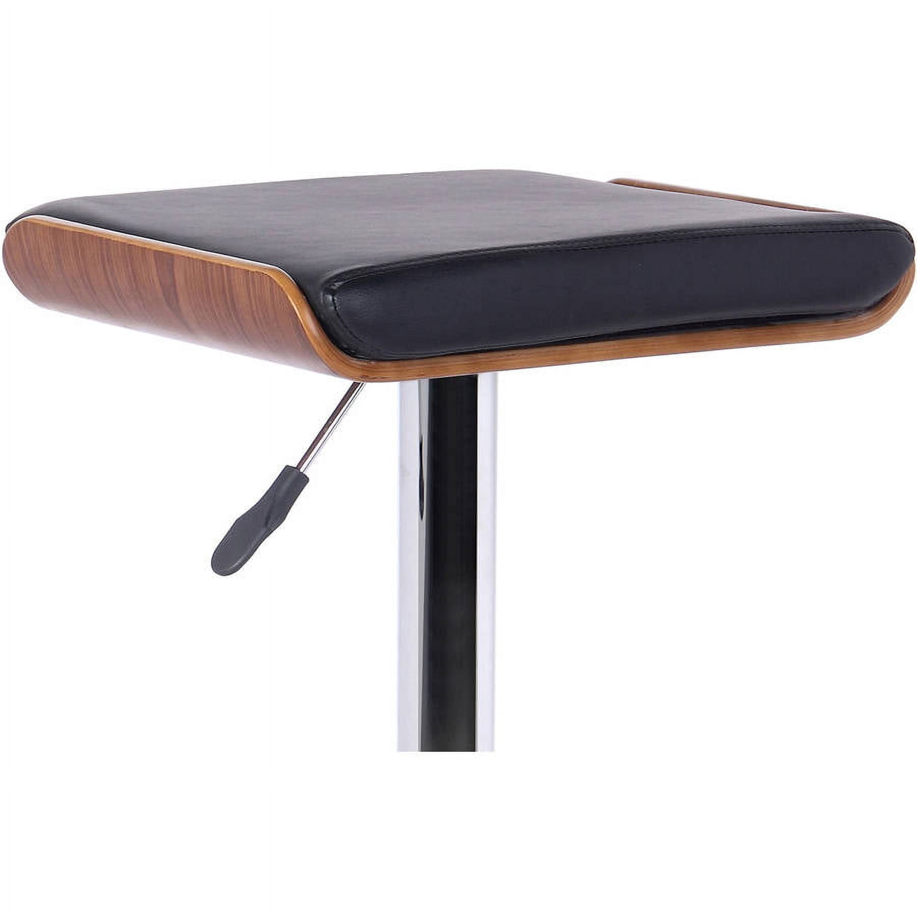 Armen Living Java Barstool, Chrome Finish with Walnut Wood and PU Upholstery