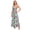 Light Blue, variant on Women's Printed Surplice Maxi Cami Dress with Sheer Overlay and Easy Care 95% Polyester 5% Spandex for versatile wear