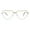 Silver, variant on Heart Shape Clear Lens Glasses Wide Oversized Metal Frame Spring Hinge Black