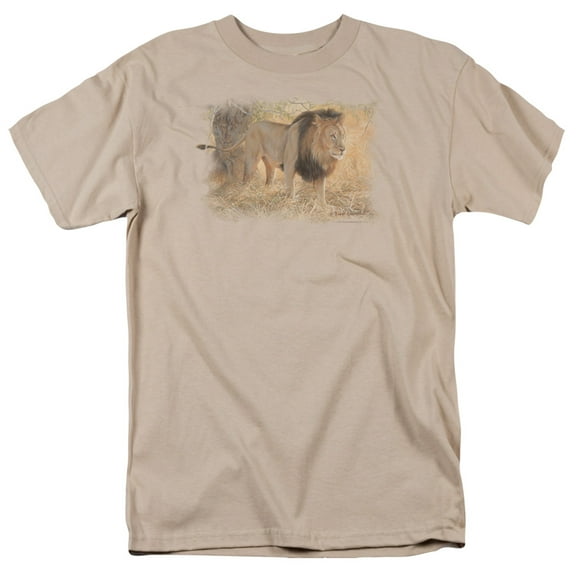Trevco Sportswear WW179-AT-6 Wildlife Shumba in the Grass Adult Regular Fit Short Sleeve T-Shirt, Sand - 3X
